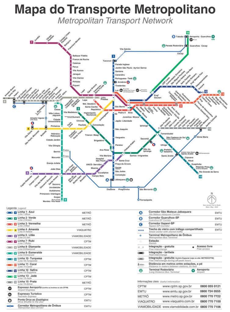 Mapa do Metro SP e Mapa da CPTM
